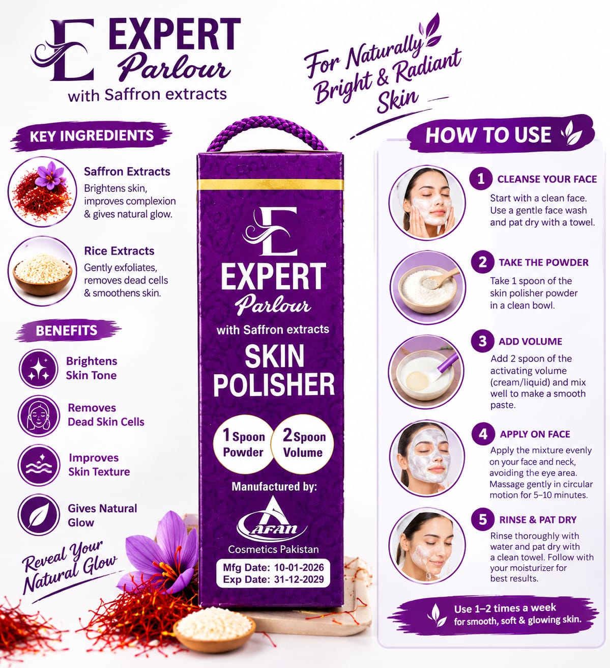 Expert Parlour Skin Polisher with Saffron Extracts