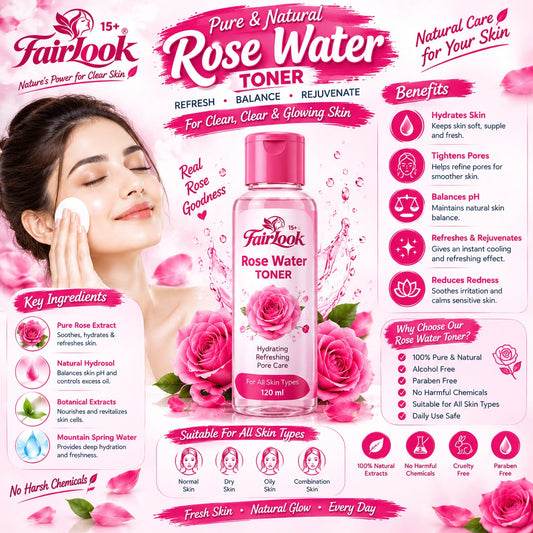 FairLook Rose Water Spray 120ml – Facial Mist